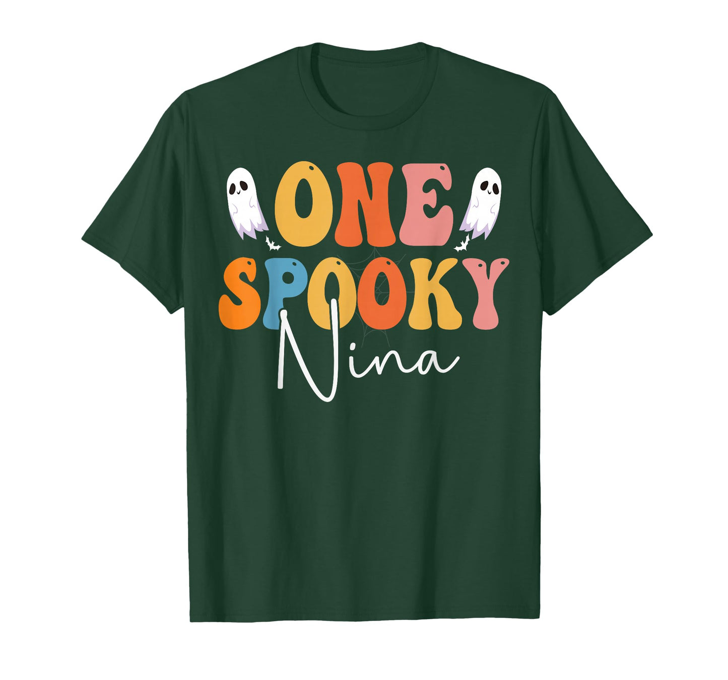 One Spooky Nina Groovy Funny Women Ghost Boo Halloween T-Shirt