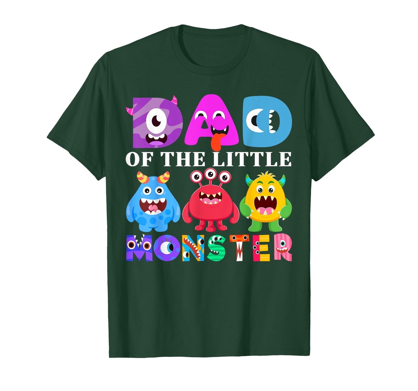 Dad Little Monster Kids 1st Birthday Party Family Monster T-Shirt