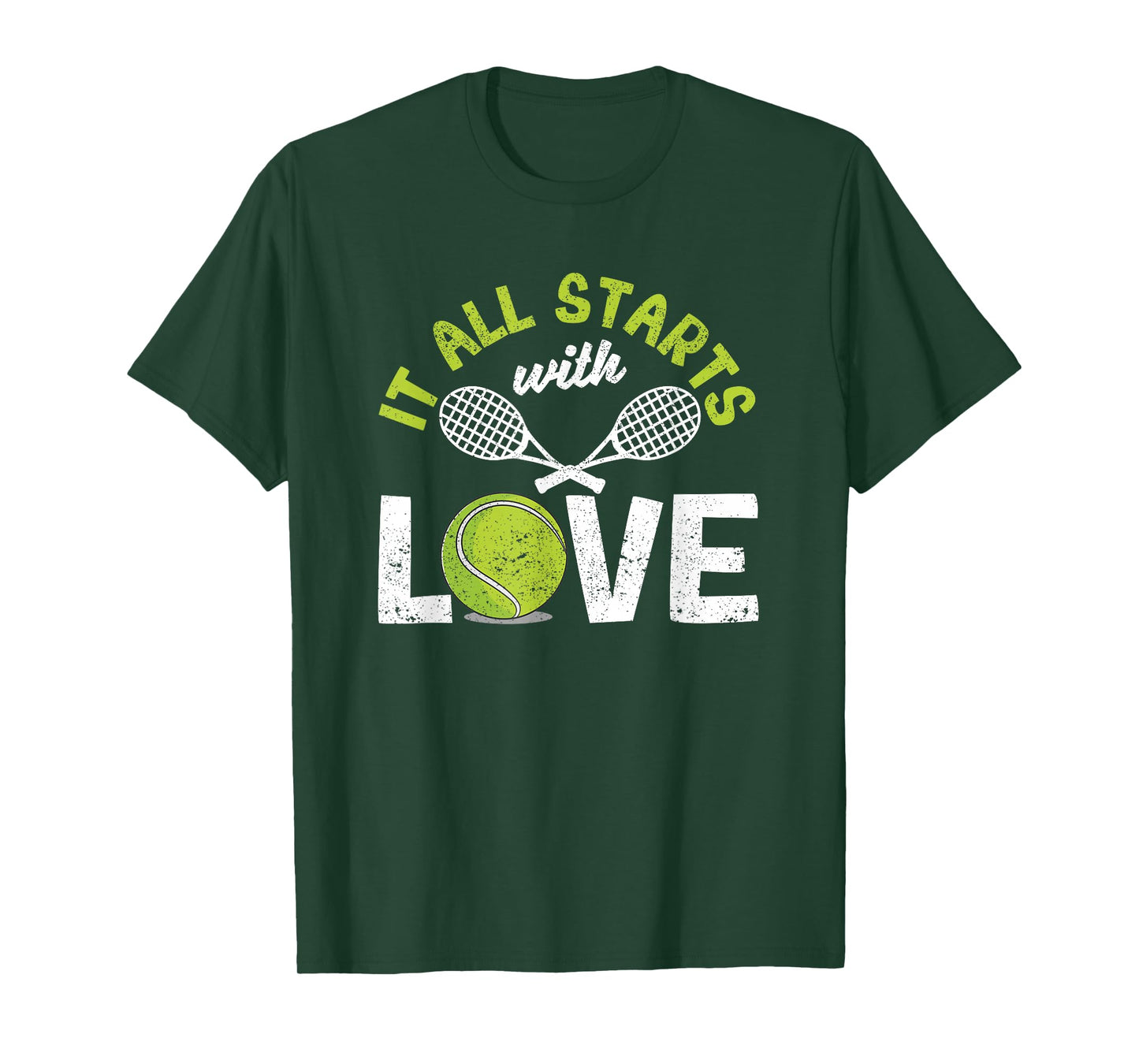 It All Starts With Love Tennis Funny Sports Racket Player T-Shirt