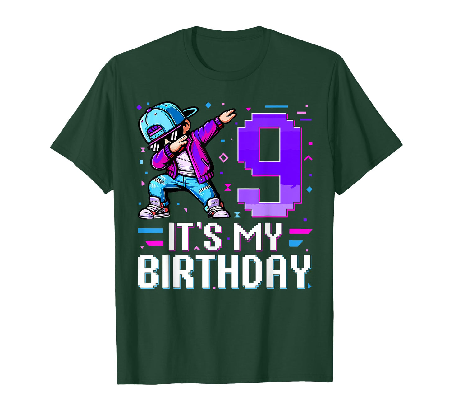 It's My Birthday 9th Birthday Boy Dabbing 9 Year Old Gaming T-Shirt