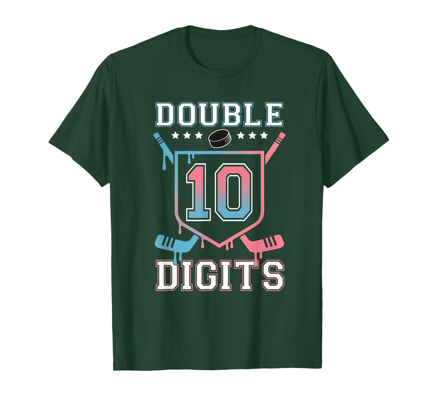 Double Digits 10th Birthday Hockey Drip Boys 10 Years T-Shirt