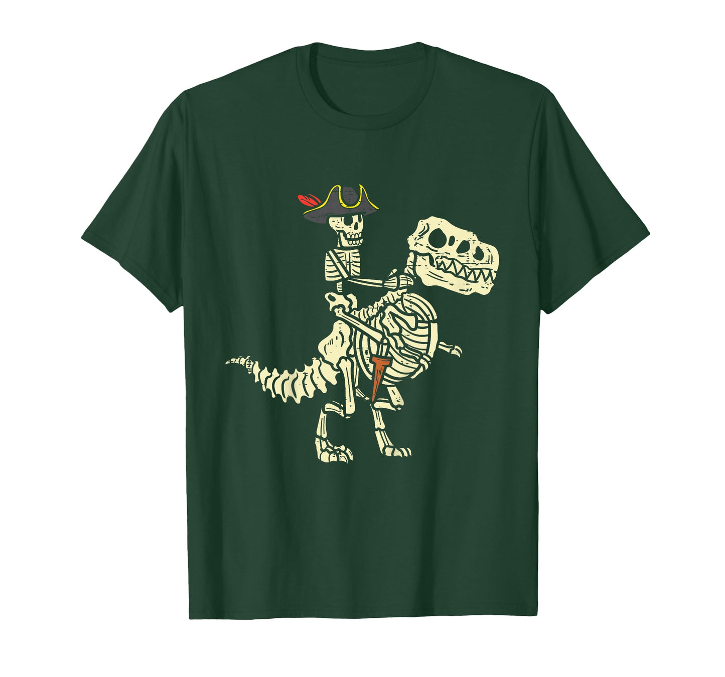 Kids Skeleton Pirate On Trex Halloween Dinosaur Toddler Boys Kids T-Shirt