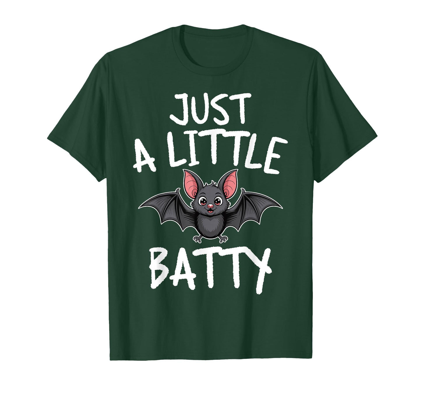Just A Little Batty Spooky Bat Ghost Pun Halloween Costume T-Shirt