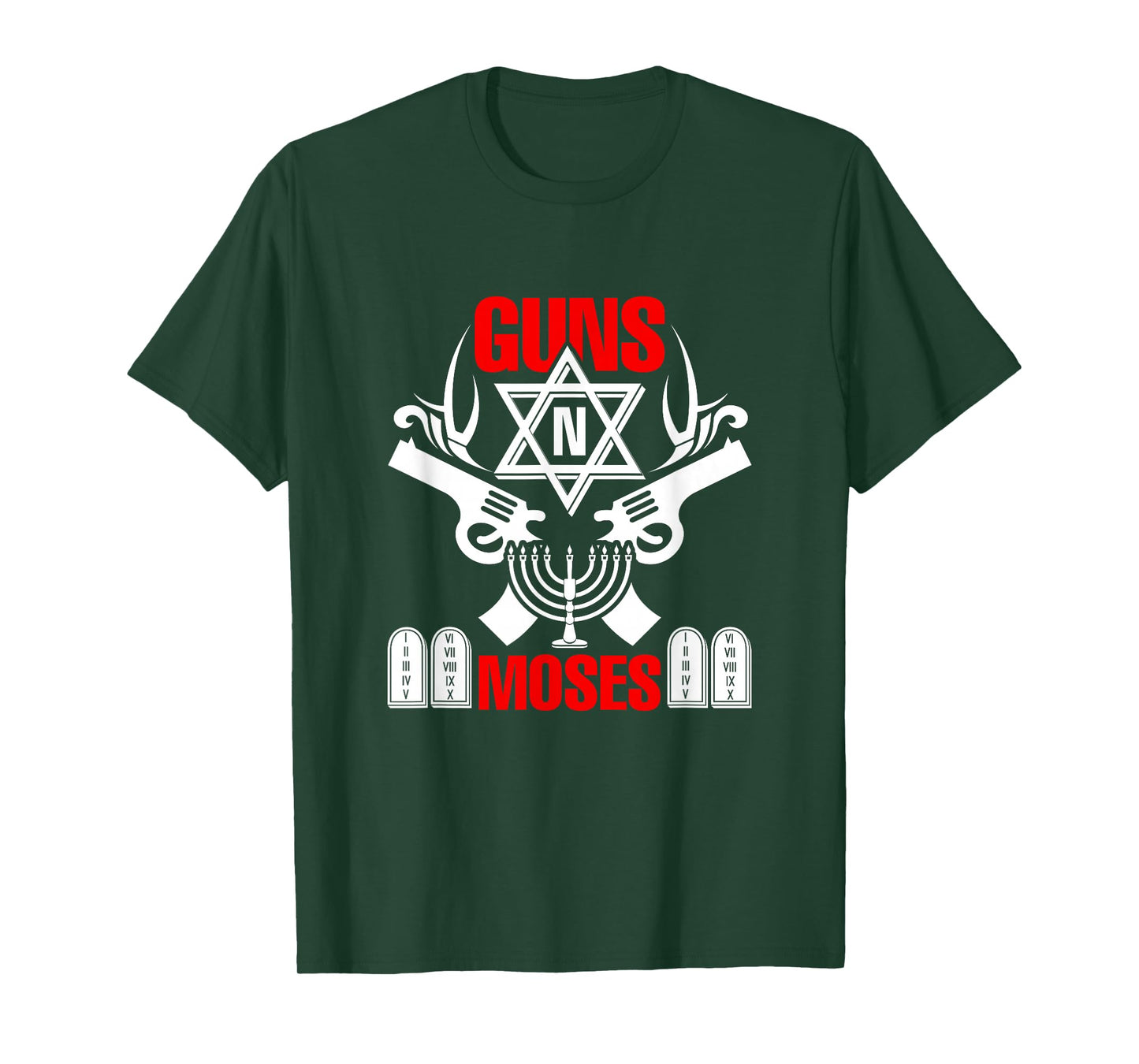 Guns N Moses T-Shirt - Funny Jewish Israeli Army Rock Tee T-Shirt