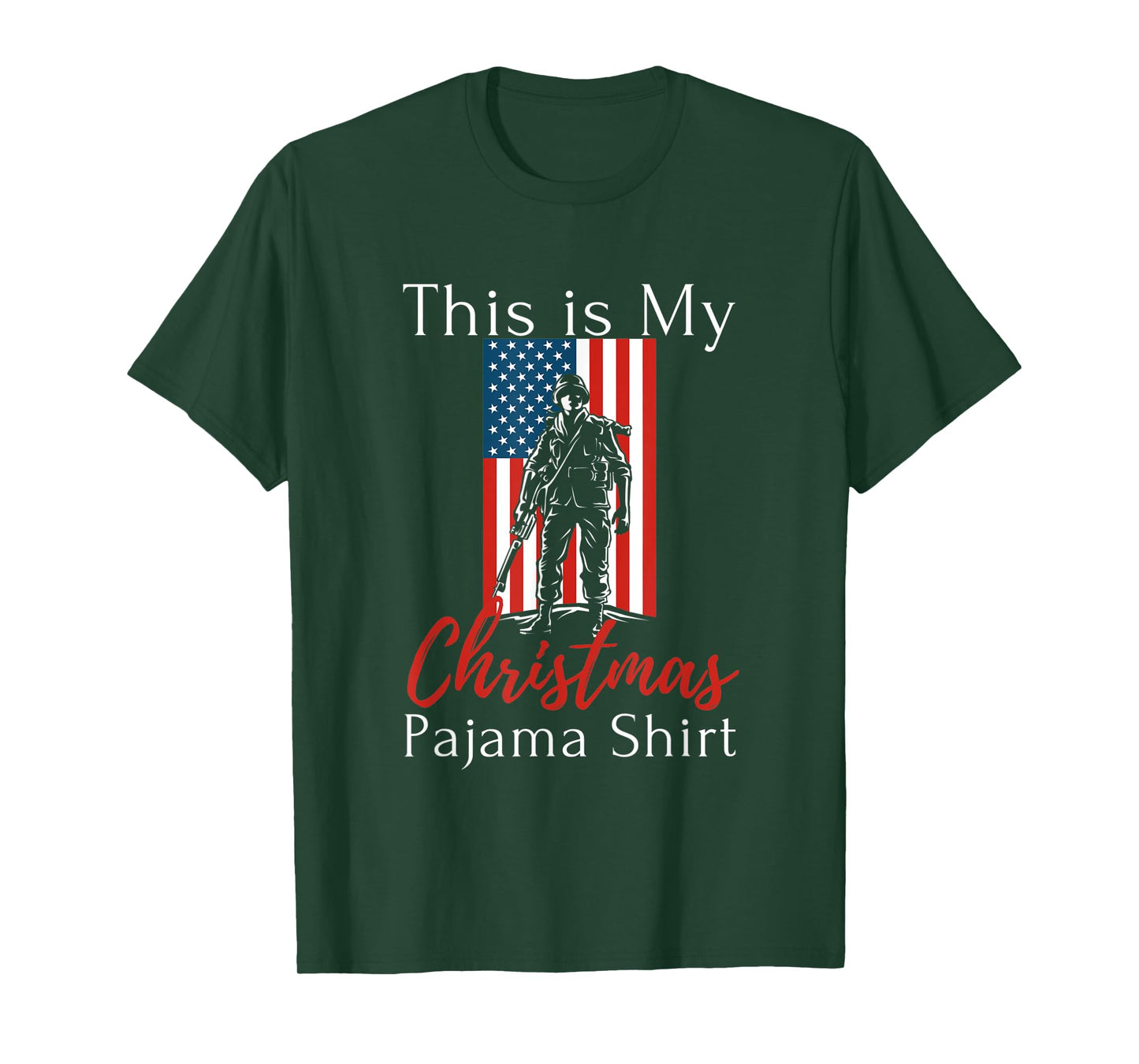This Is My Christmas Pajama American Veteran Soldier USA T-Shirt
