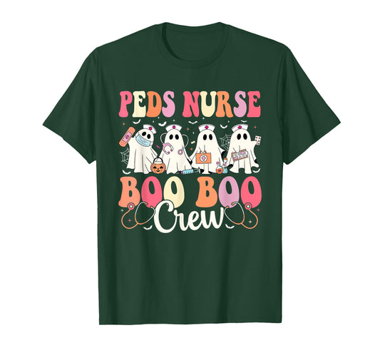PEDS Nurse Boo Boo Crew Ghost Nurse Halloween PEDS Nurse T-Shirt