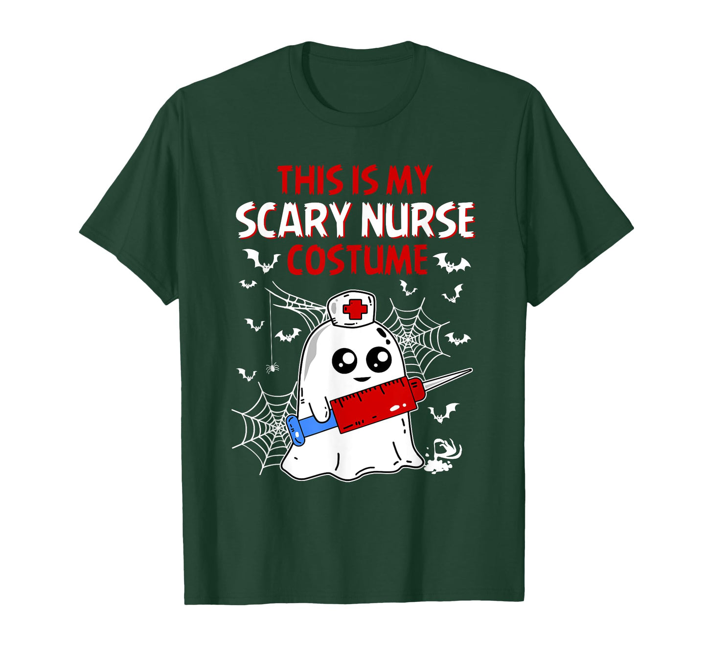 Halloween My Scary Nurse Costume Funny Ghost Scrub T-Shirt