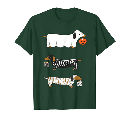 Funny Dachshund Ghost Halloween Spooky Season Weenie Dog T-Shirt