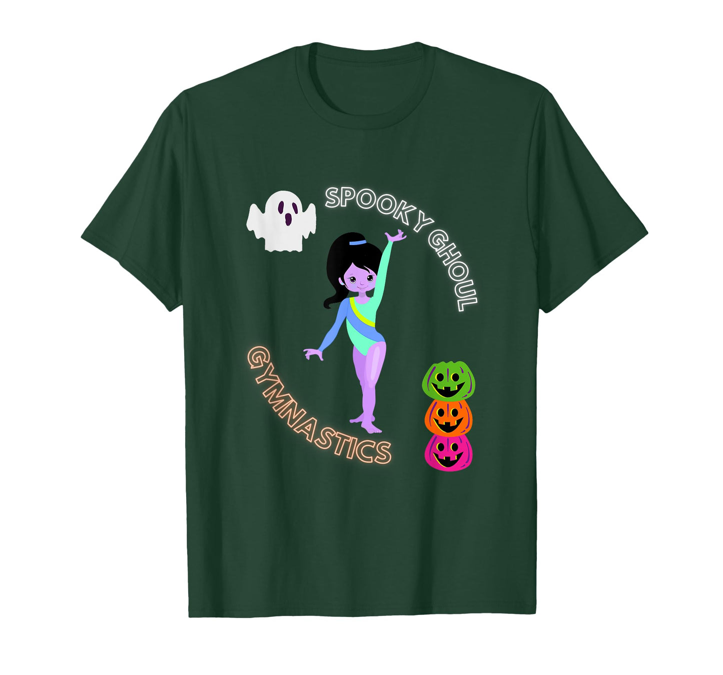 Spooky Ghoul Gymnastics Halloween Gymnast Pumpkin T-Shirt