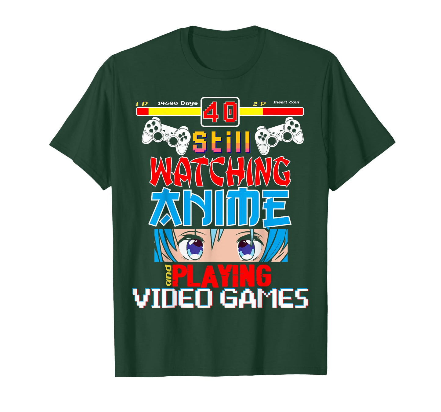 Video Games 40th Birthday Funny Anime T-Shirt