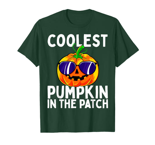 Kids Coolest Pumpkin in the Patch Halloween Boys Girls T-Shirt