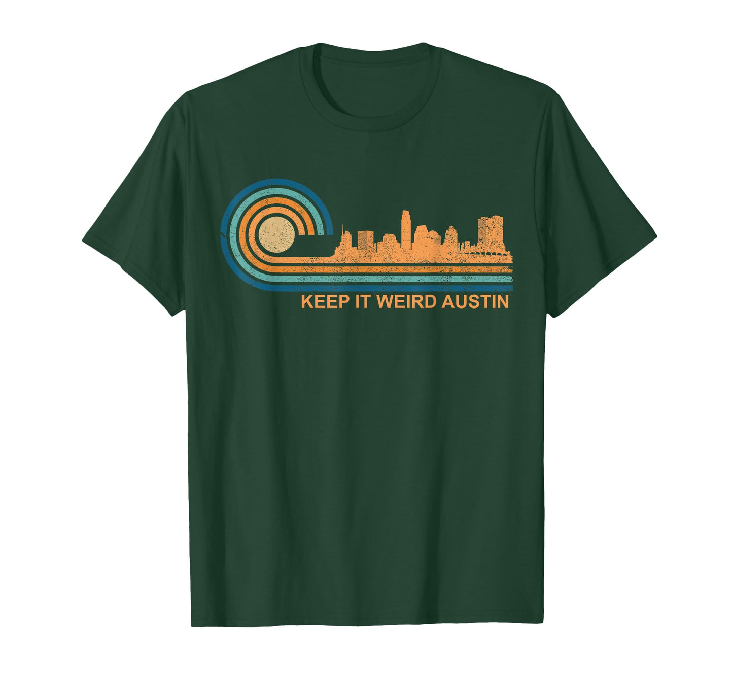 Keep It Weird Austin Texas Skyline Retro Austin T-Shirt