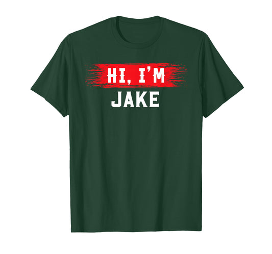AKOKAY Hi I'm JAKE T-Shirt Name Funny JAKE T-Shirt