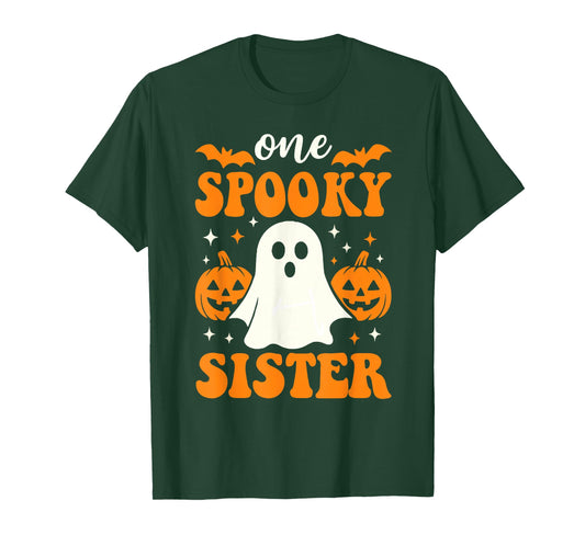 One Spooky Sister Matching Family Halloween Costumes T-Shirt