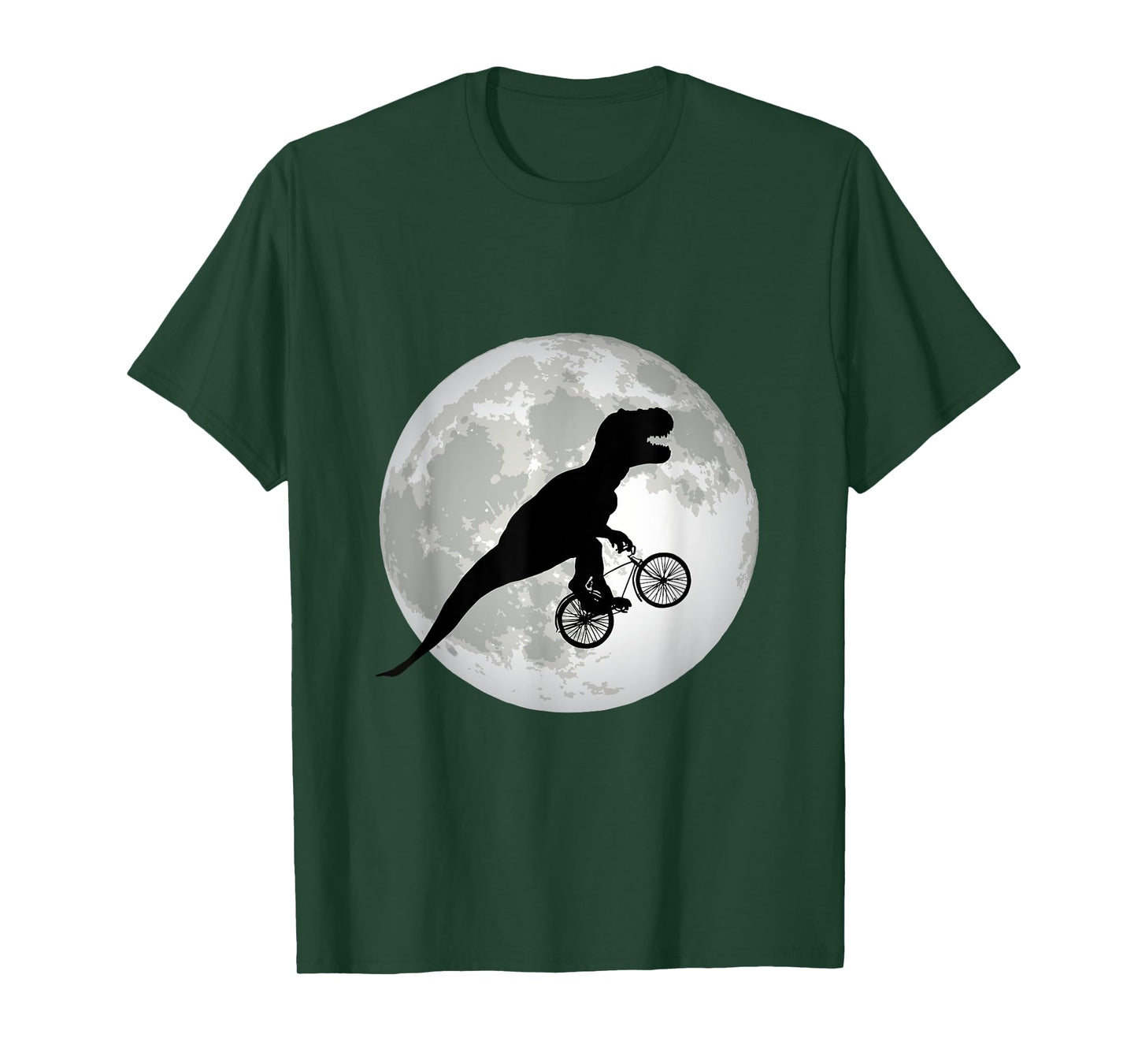 T-Rex Cycling Over The Moon, Trex on Bike, Funny Dinosaur T-Shirt