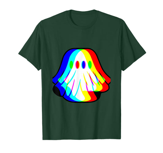 Funny Ghost Trippy Vaporwave Halloween Techno Rave Party T-Shirt