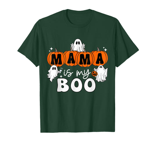 Retro Groovy Mama Is My Boo Cute Toddler Halloween Boys Girl T-Shirt
