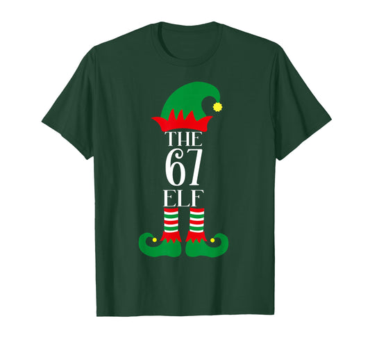 67 Elf Christmas Costume Pajama 67 Meme Gen Alpha Boys Girls T-Shirt