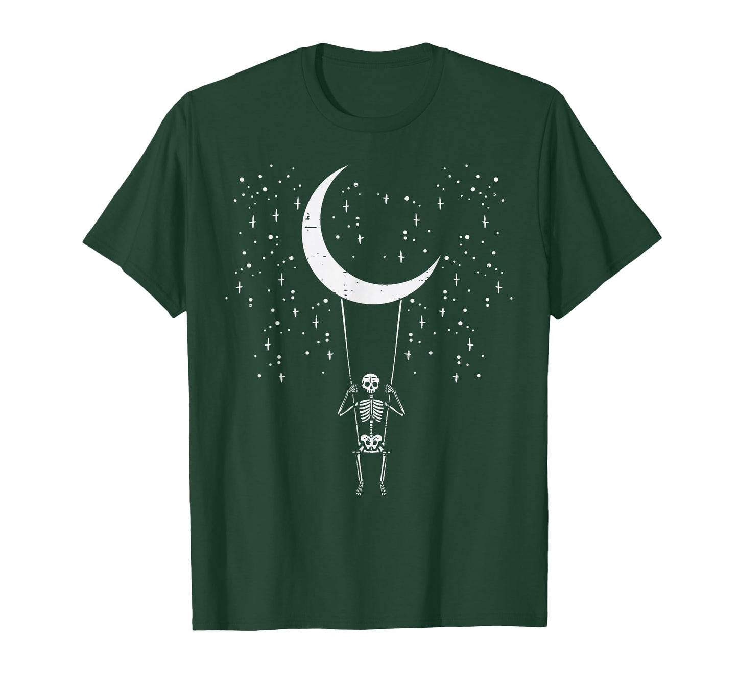 Halloween Skeleton Moon Swing Vintage Costume Men Women Kids T-Shirt