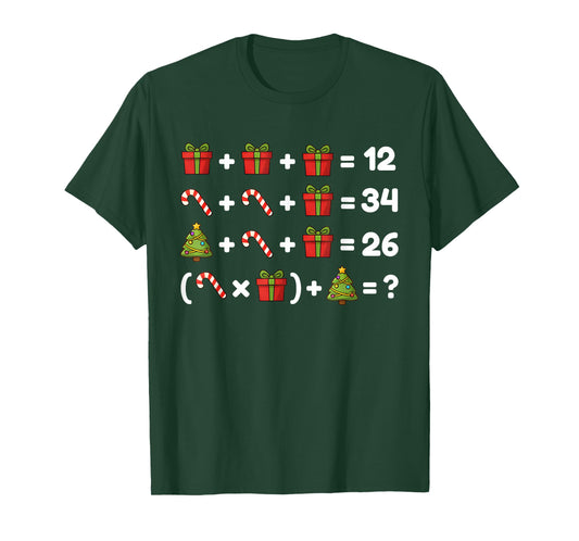 Order of Operations Quiz Christmas Math Teacher 67 School T-Shirt
