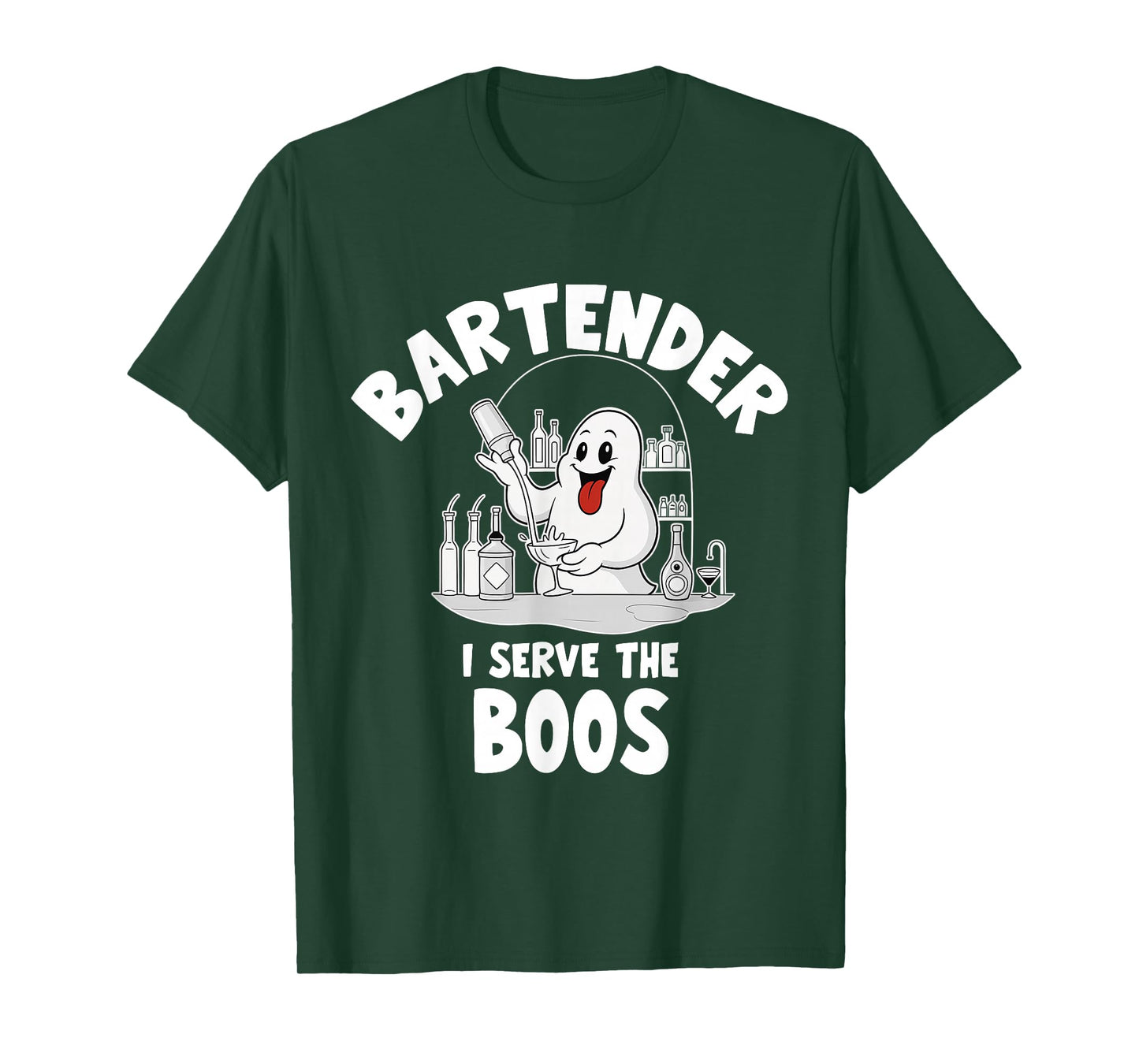 Bartender Halloween Costume I Serve The Boos Men Women T-Shirt