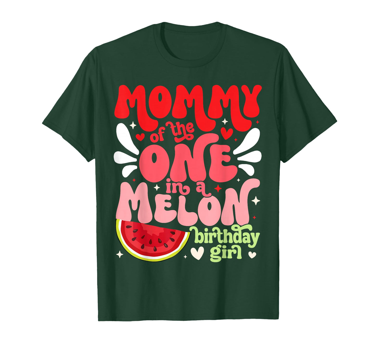 Mommy of the One In A Melon Birthday Girl Watermelon First T-Shirt