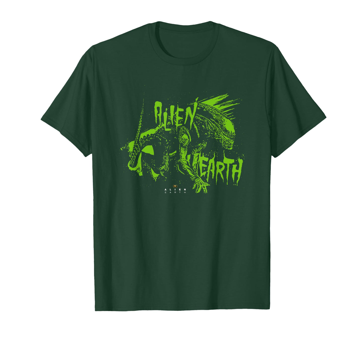 Alien: Earth Xenomorph XX121 Neon Distressed Style T-Shirt