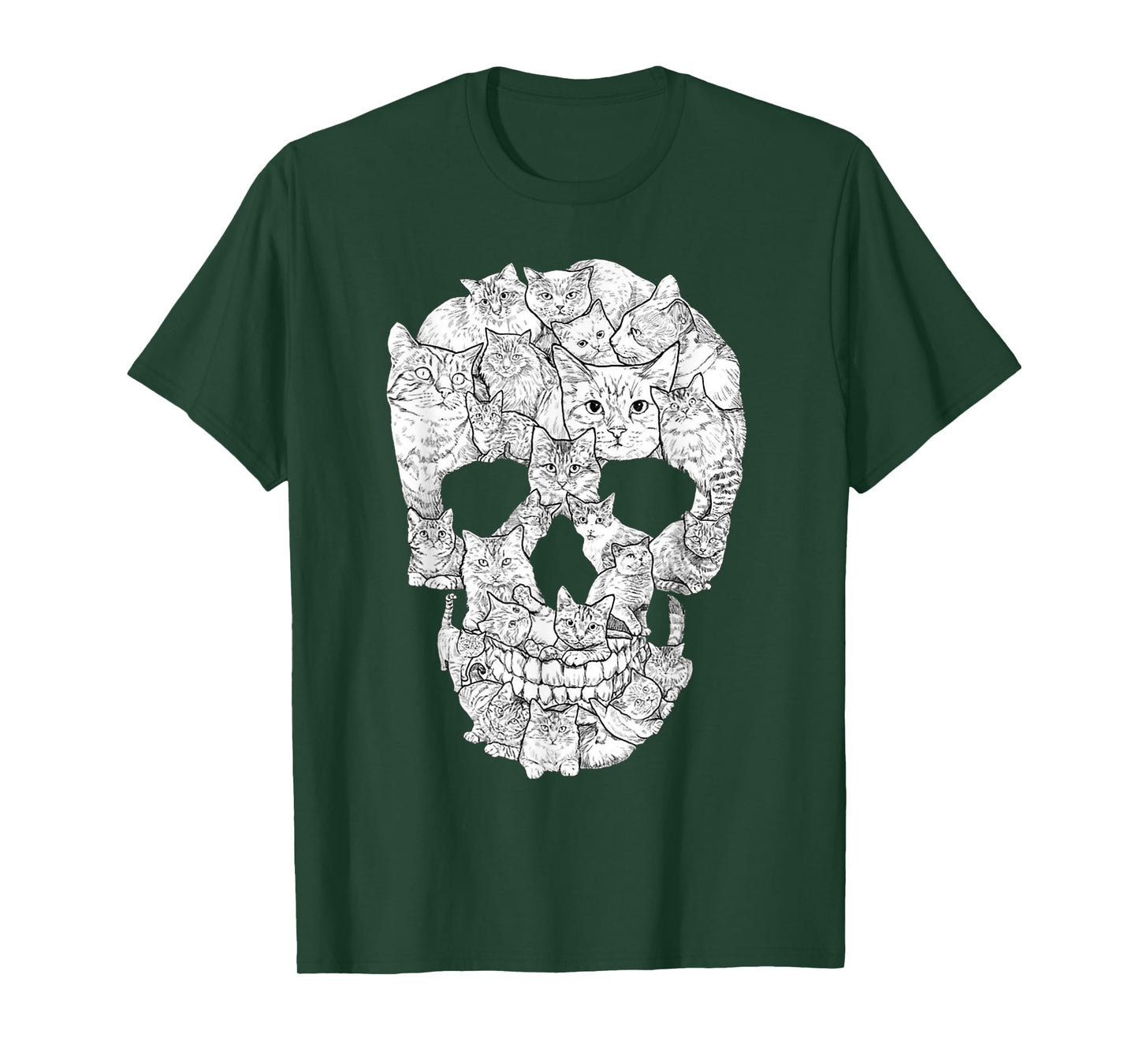 Cat Skull T-Shirt - Kitty Skeleton Halloween Costume Idea T-Shirt for Men Women Kids