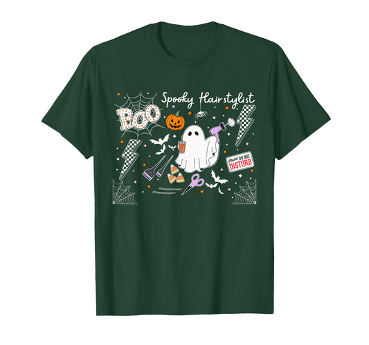 Halloween Hair Stylist Spooky Ghost Cosmetology Salon Fall T-Shirt
