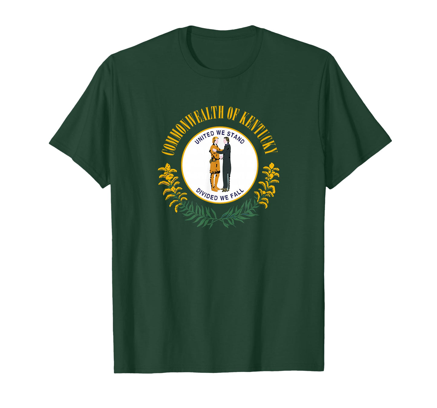 We Love USA State Flags Kentucky Flag T-Shirt, Unisex-Adults, Blue, Small, Short Sleeve, Crew Neck, Classic Fit, Cotton-Polyester Blend