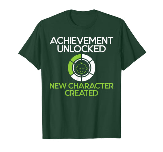 Mens Character Created New Dad Pregnancy Announcement Gamer T-Shirt