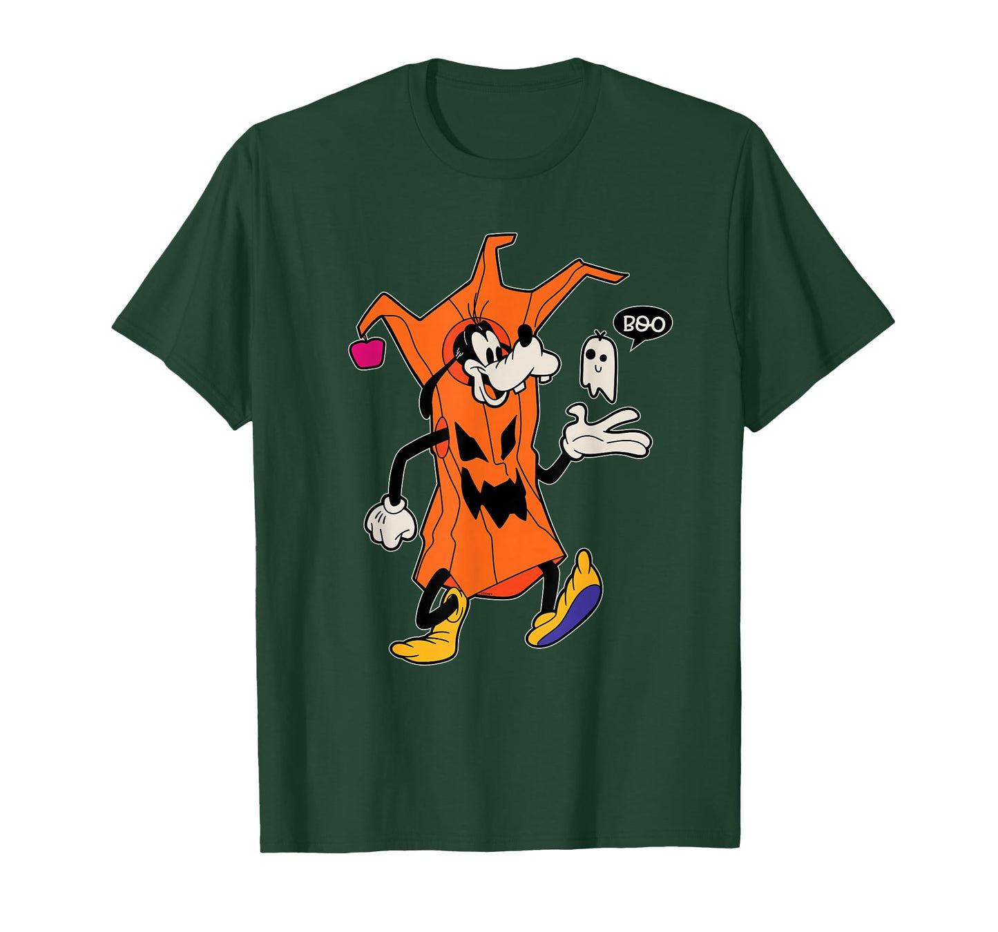 Disney Goofy in Tree Costume and Spooky Cute Ghost Halloween T-Shirt