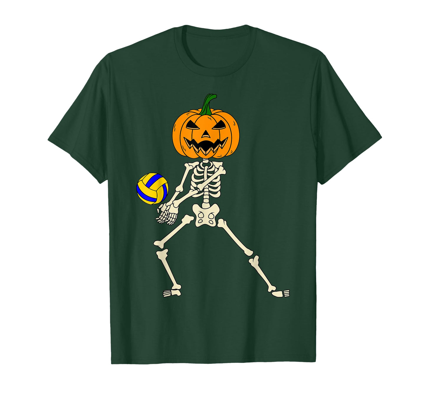 Halloween Volleyball Skeleton Player Retro Vintage Sport T-Shirt
