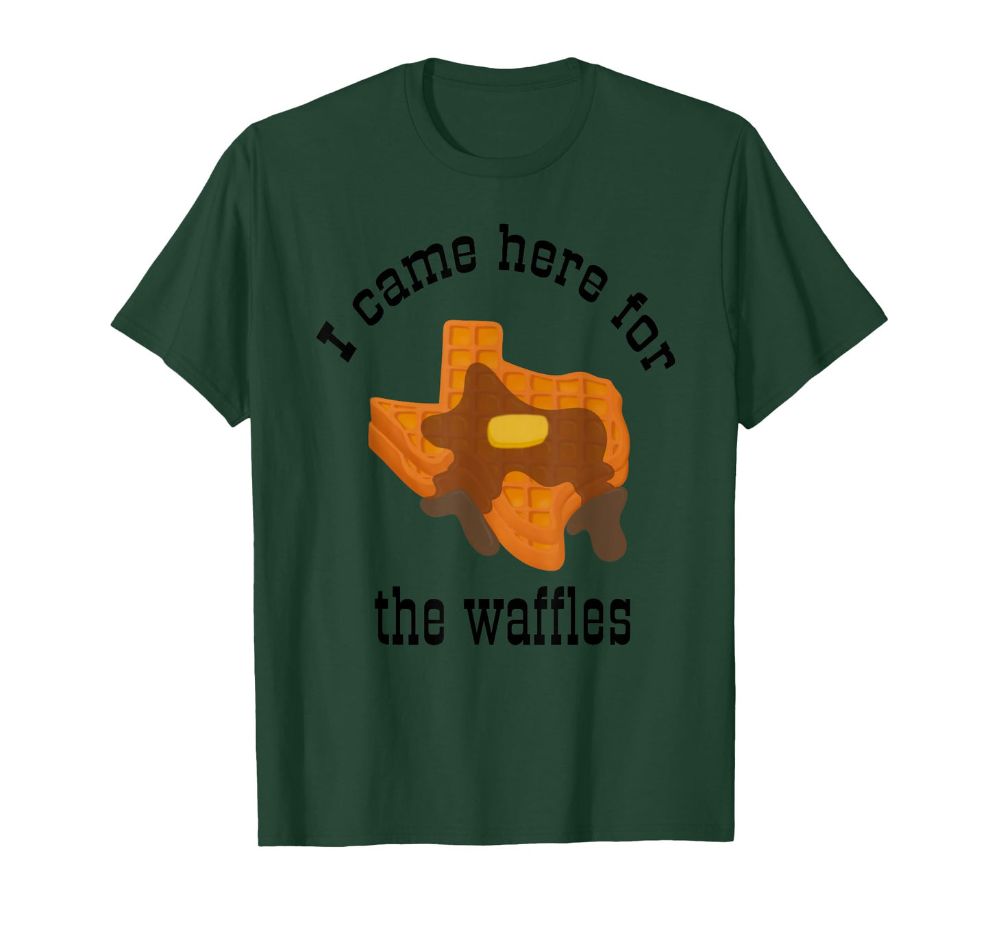 Funny Hotel Breakfast Texas Shaped Syrupy Buttered Waffles T-Shirt