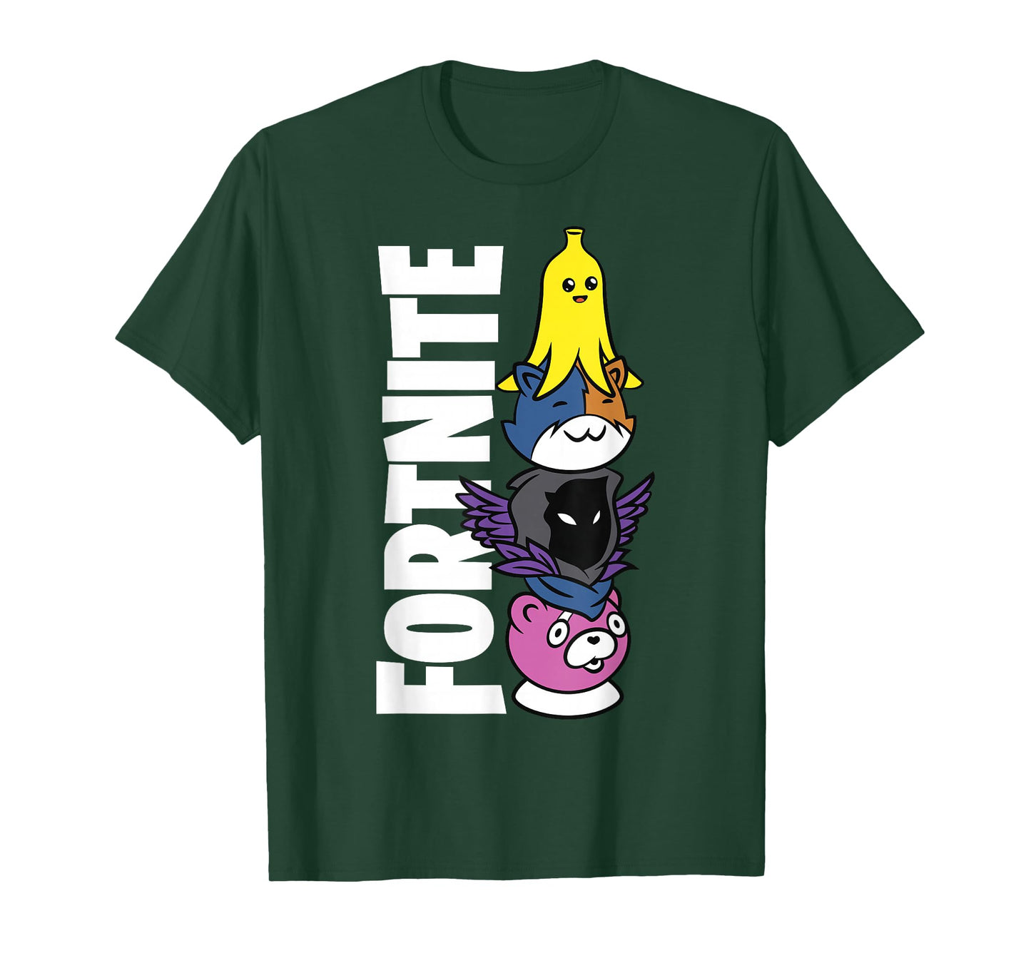 Fortnite Black Classic Fit Crew Neck T-Shirt - Adult Polyester & Cotton Short Sleeve