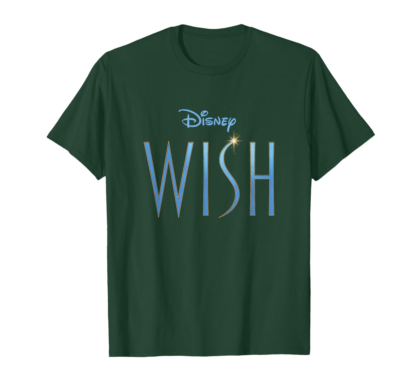 Disney Wish Blue Sparkle Title Movie Logo T-Shirt