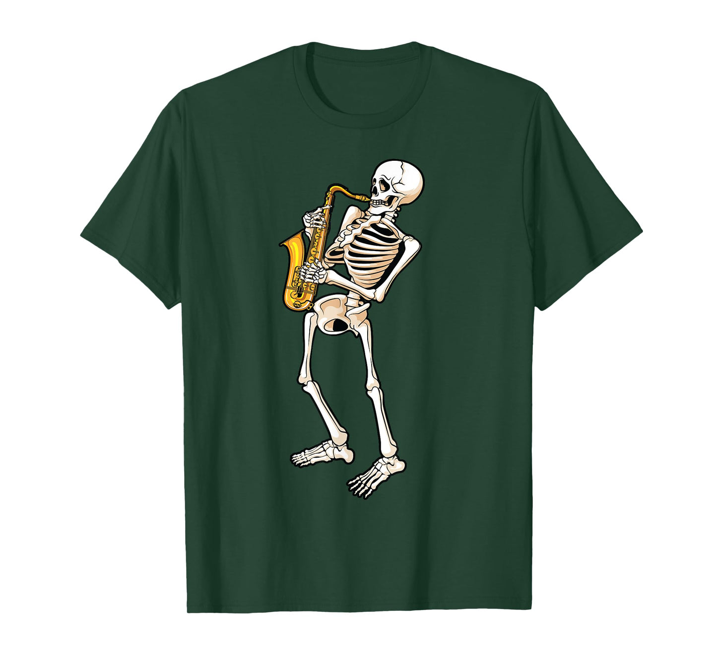 Funny Skeleton Saxophone Gift | Cute Halloween Costume Kids T-Shirt