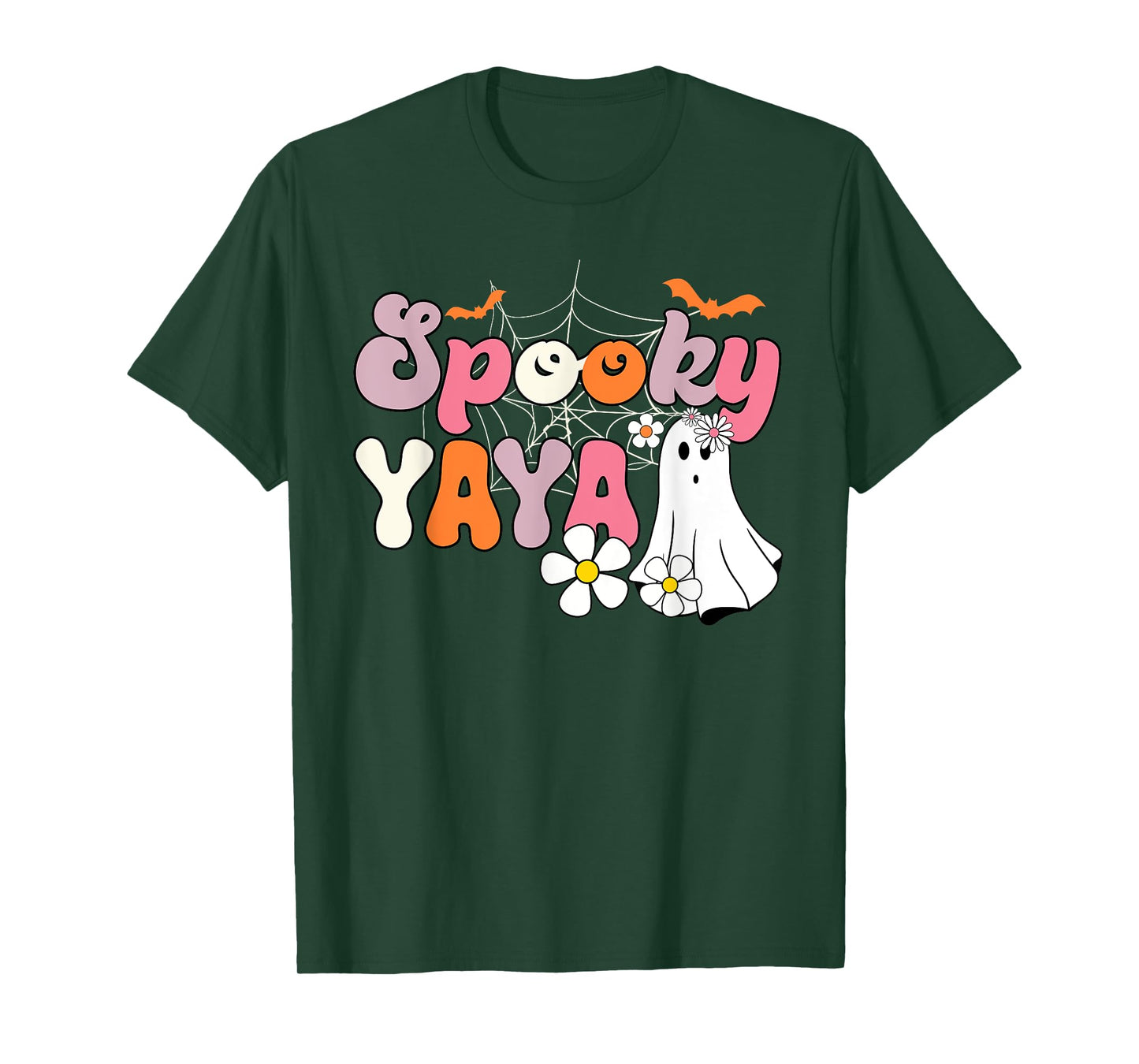Groovy One Spooky Yaya Mama Grandma Witch Mom Halloween T-Shirt