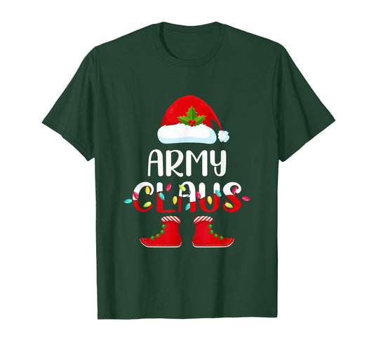 Santa Army Claus Elf Matching Family Group Christmas T-Shirt