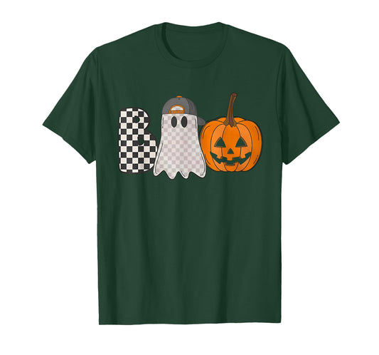 Boo Funny Ghost Jack O Lantern Spooky Season Happy Halloween T-Shirt