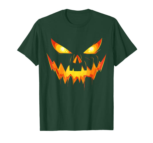 Scary Pumpkin Jack O Lantern Face Halloween Men Boys Kids T-Shirt