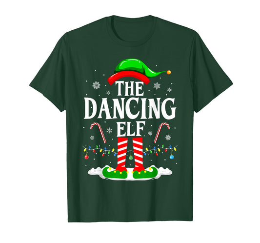 The Dancing Elf Xmas Funny Family Matching Group Christmas T-Shirt