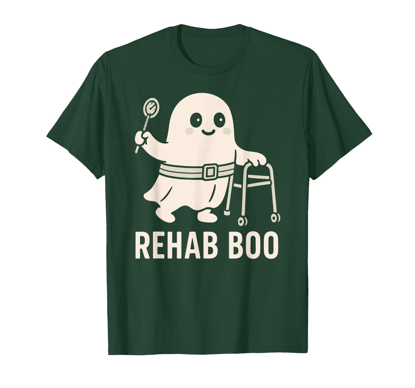 Rehab Boo Crew Ghost Halloween Physical Therapy OT Therapist T-Shirt