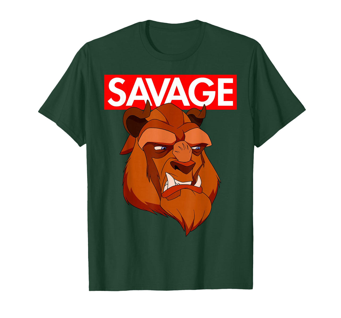 Disney Beauty & the Beast Savage Face Graphic T-Shirt T-Shirt