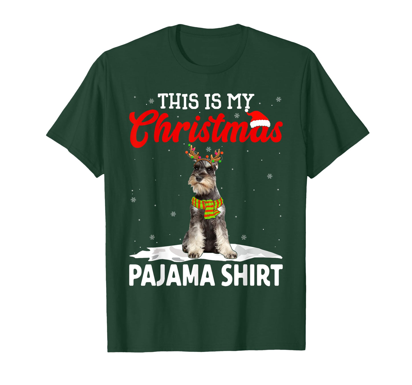 This Is My Christmas Pajama Shirt Schnauzer Dog T-Shirt for Men Women Kids