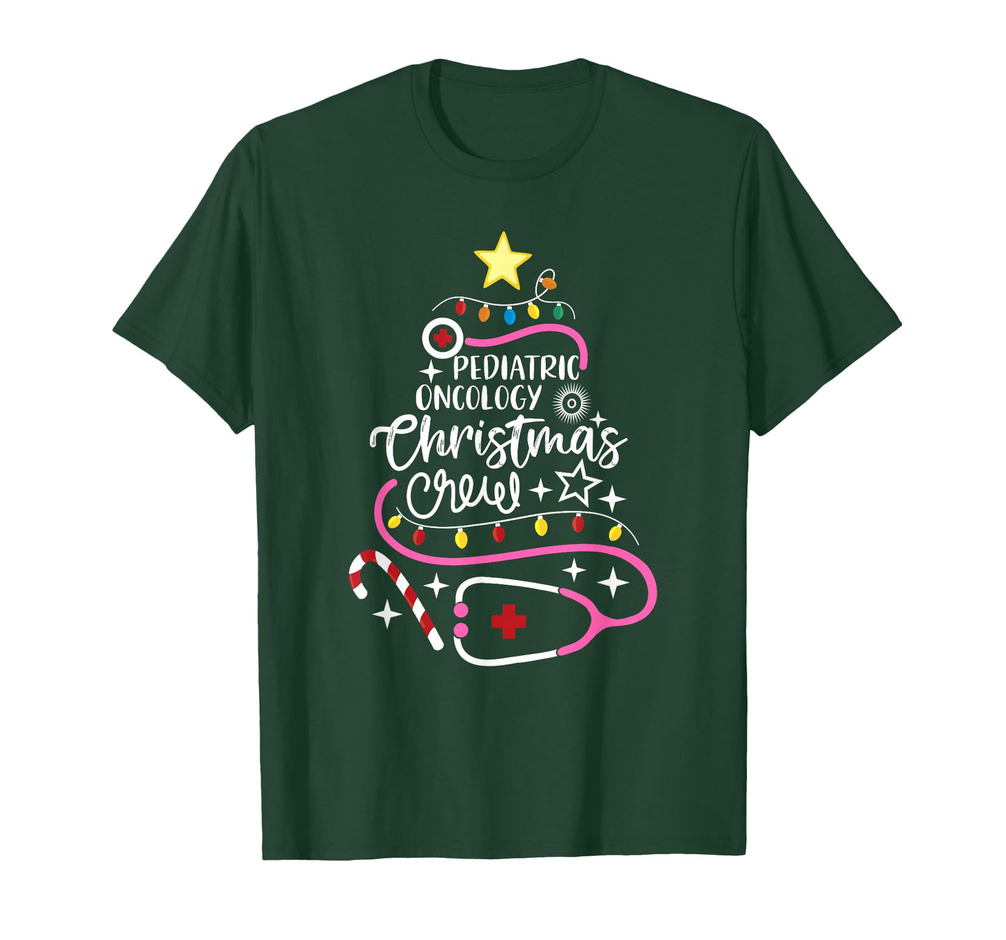 Pediatric Oncology Christmas Crew Tech Hem/Onc Nurse T-Shirt