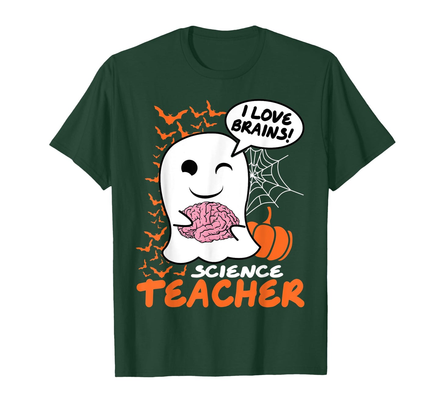 Science Teacher Cute Ghost Halloween Teacher Men Women T-Shirt