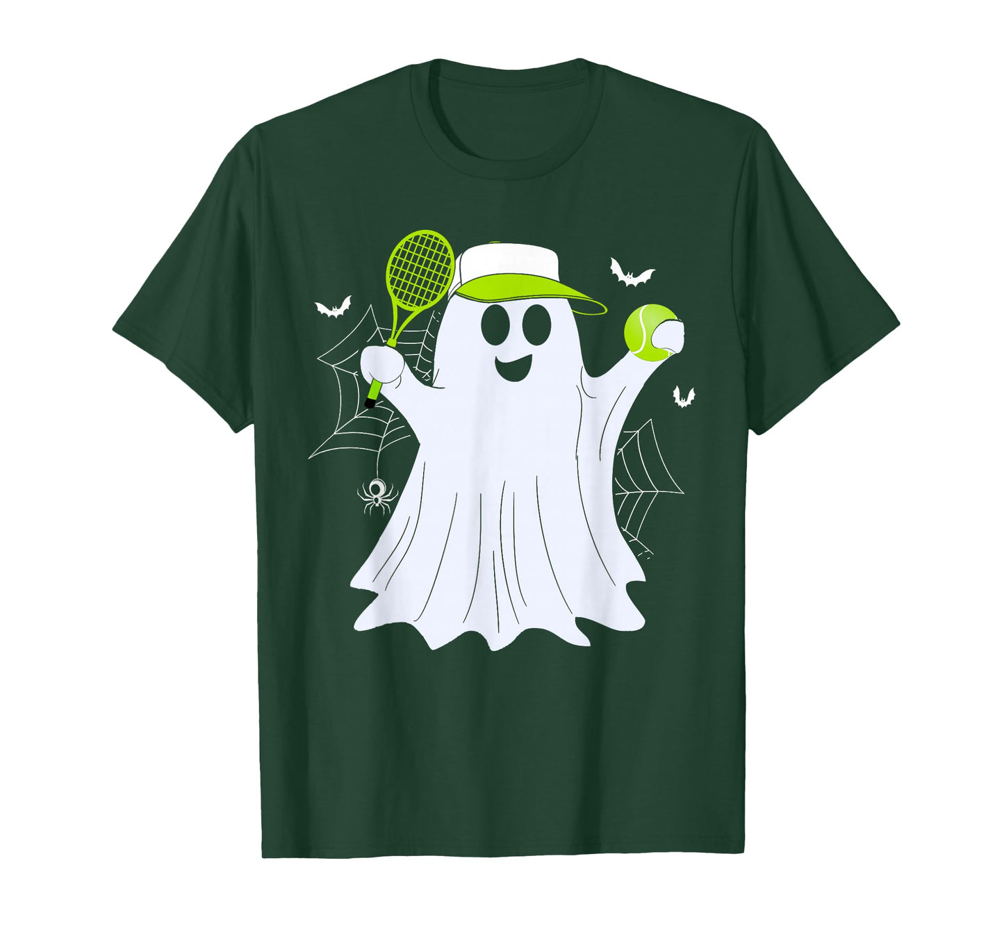 Boo Ghost Playing Tennis Funny Halloween Tennis Costume T-Shirt