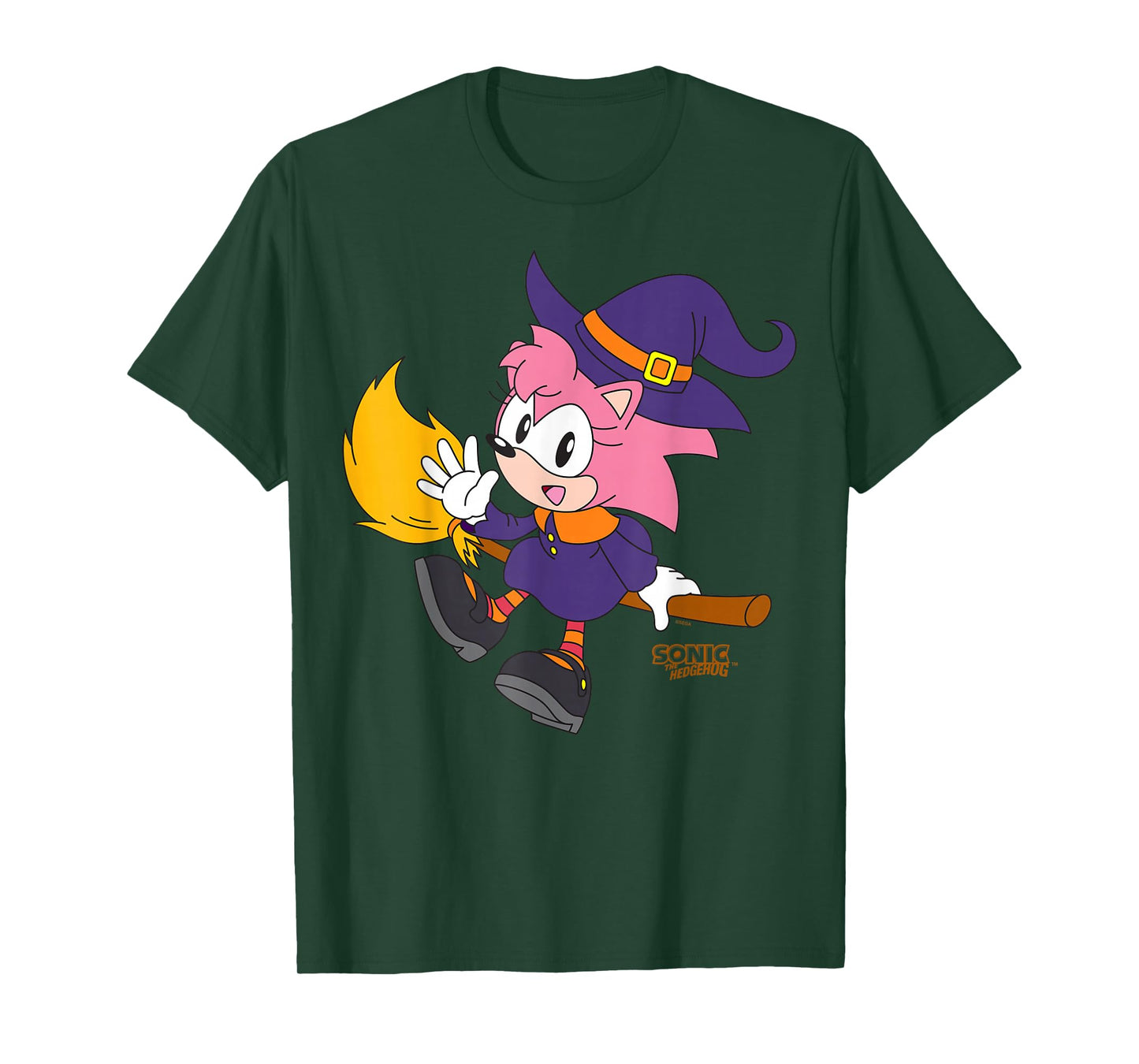 Sonic The Hedgehog Halloween Amy Witch Disguise T-Shirt