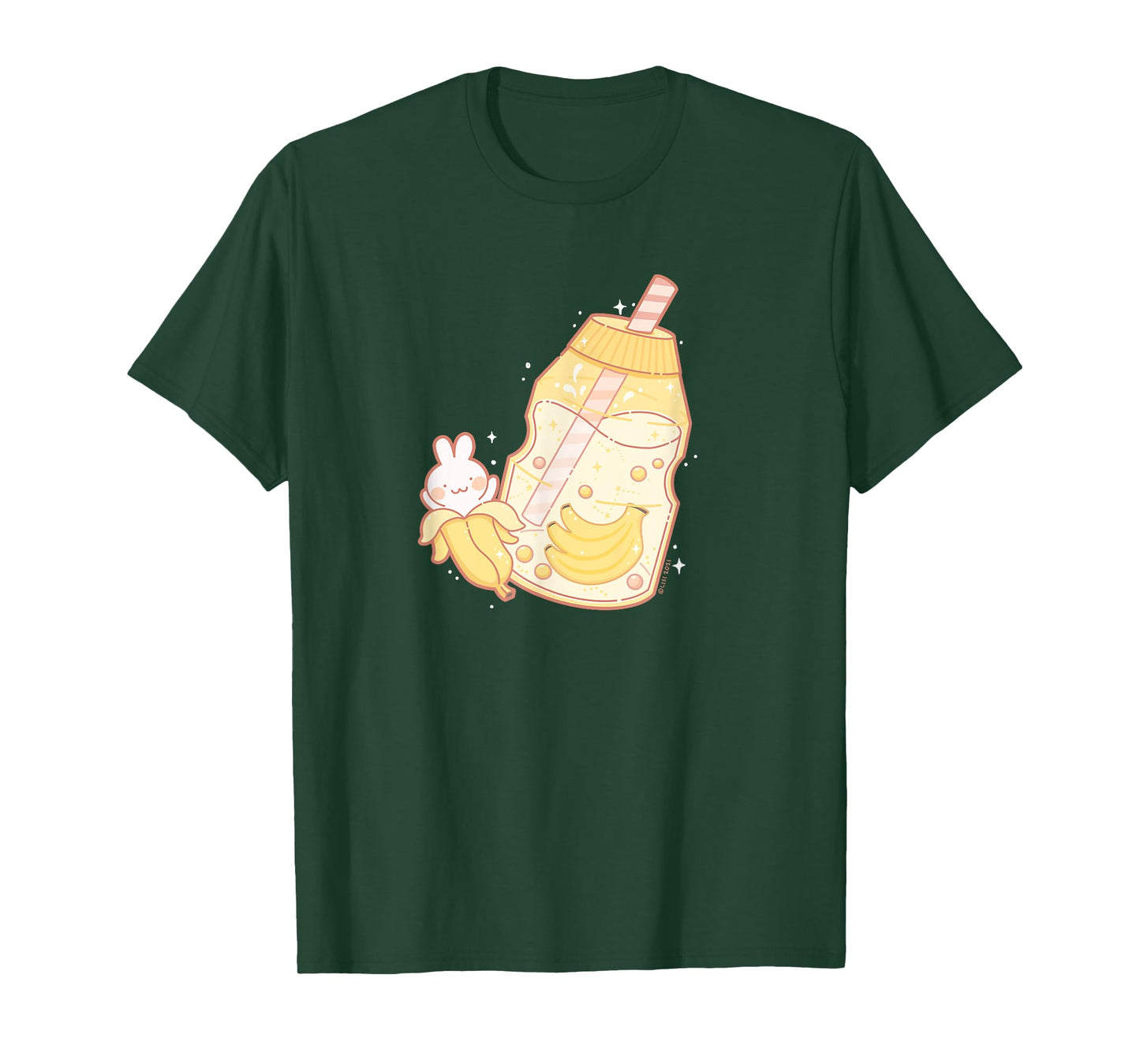 Banana Milk Drink Cute Bunny Kawaii Aesthetic T-Shirt